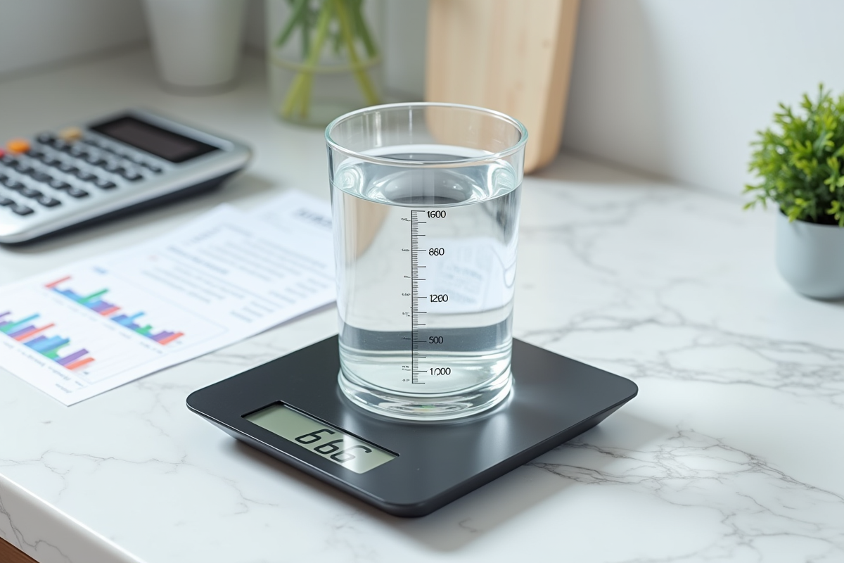 Balance de cuisine numérique avec un récipient d