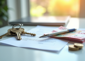 Hypothèque immobilière : qui prend en charge les frais lors d’une vente ? Clés de maison et contrat de vente avec billets d euro
