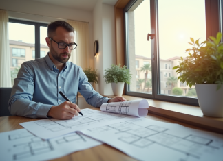 Expertise immobilière : déroulement et étapes à connaître Expert immobilier examinant plans et documents dans une maison lumineuse