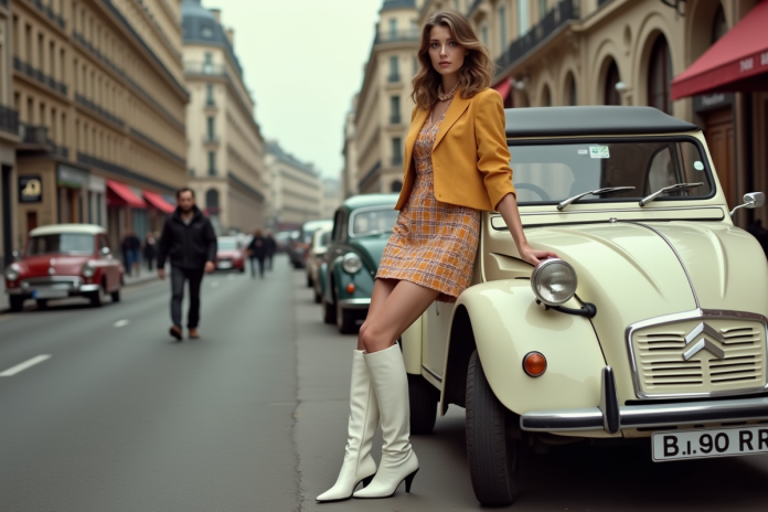 femme-parisienne-vintage Jeune femme chic dans une rue parisienne vintage