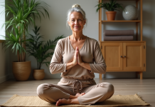 Mudra et yoga : secrets pour équilibrer corps et esprit Femme méditant en yoga dans un studio calme et naturel