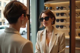 Lunettes de soleil stylées sur un fond lumineux