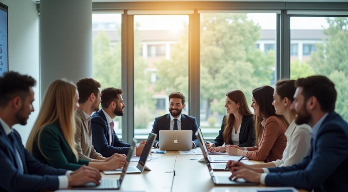 Professionnels des ressources humaines collaborant autour d'une table
