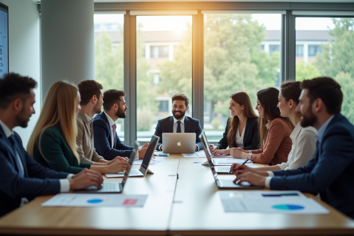 Professionnels des ressources humaines collaborant autour d'une table