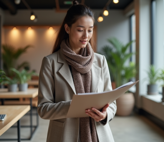 Textiles modernes : découvrez leurs caractéristiques et innovations! Jeune femme examine des échantillons de textiles innovants