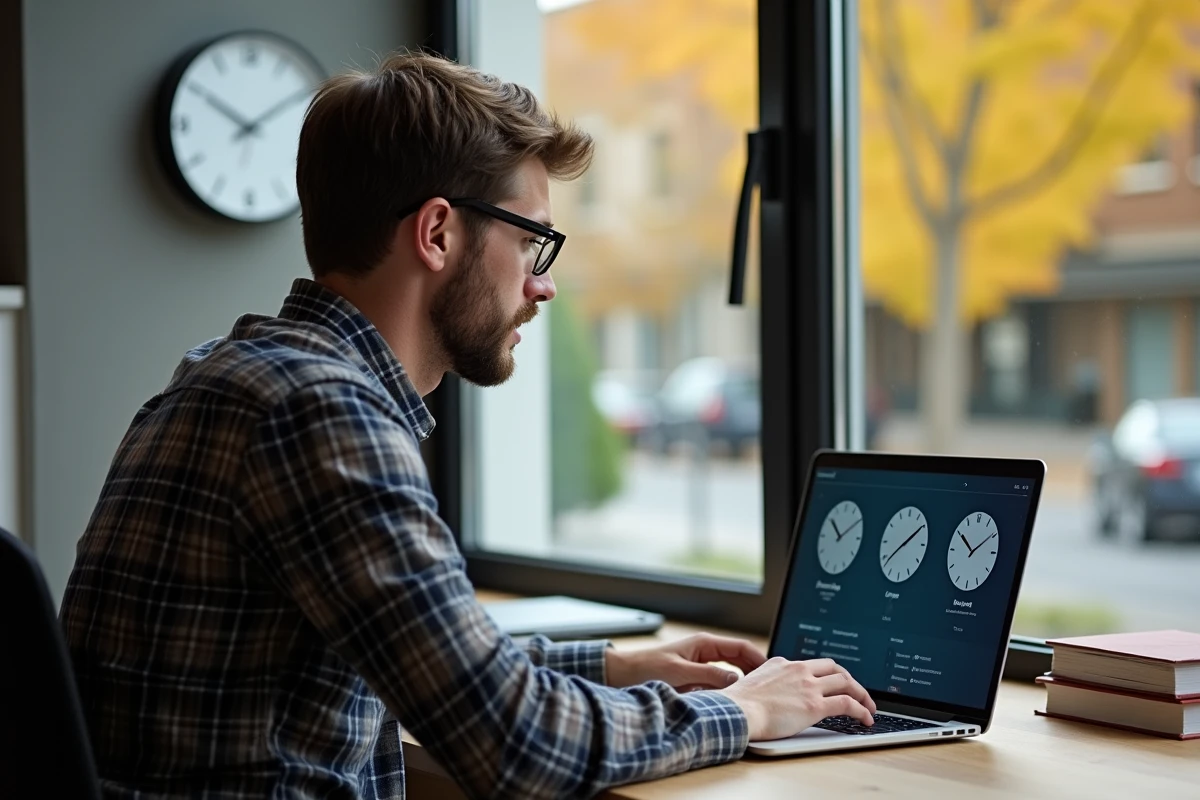 Jeune homme québécois vérifiant l